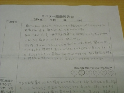 レーザートーニングモニター様報告書