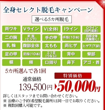 脱毛、残っている箇所セレクト企画継続中。