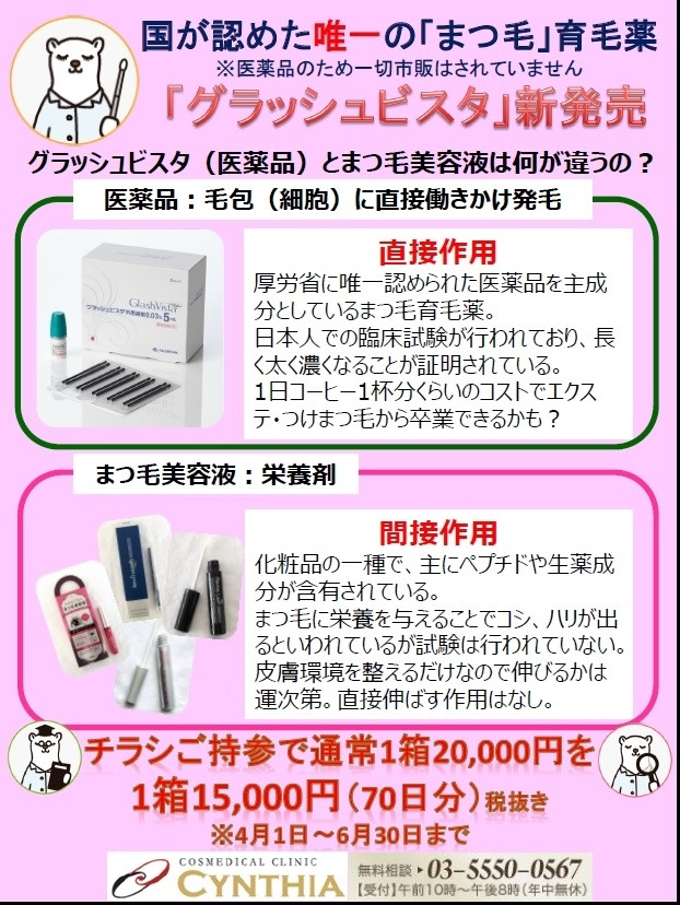 渋谷院オープン記念　15000円！！　まつげの育毛“薬”　グラッシュビスタ　