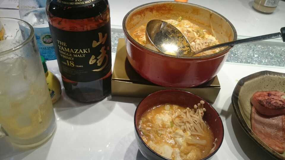 トレーニング後独りごはんと山崎18年