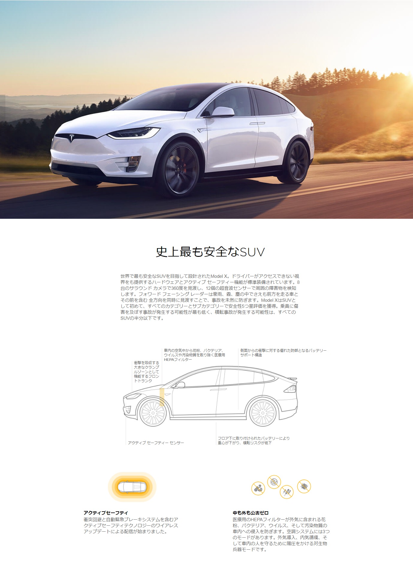 テスラModel X　事故の際の安全性は？